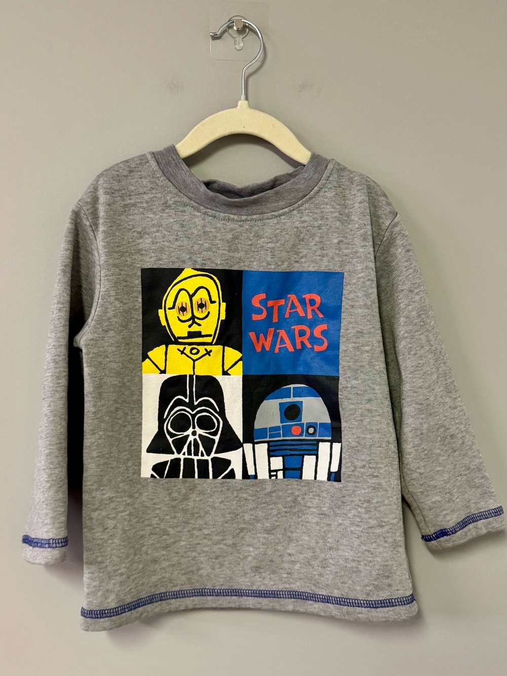 Star Wars Grey Kids Graphic Sweatshirt with Yellow, Blue and Black Print